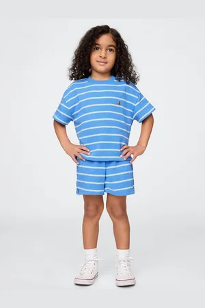 GAP Set estivo in maglia a righe blu e bianche per bambini, Bambino, , Taglia 6-12M/69-74
