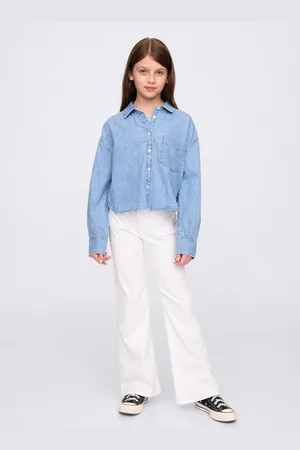 GAP Jeans bianchi a zampa, Bambina, , Taglia 7Y/124-132