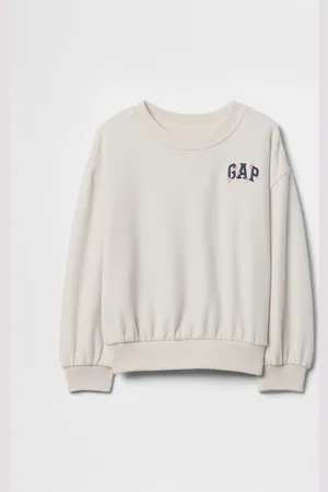 GAP Felpa bianca con logo Kids, Bambina, , Taglia 12-18M/74-79