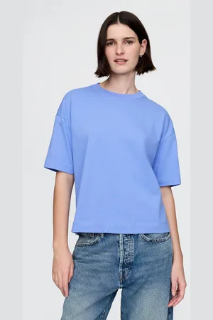 GAP T-shirt a maniche corte azzurra in cotone , , , Taglia XS