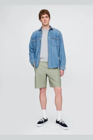 GAP Shorts verde in lino e cotone , , , Taglia XS