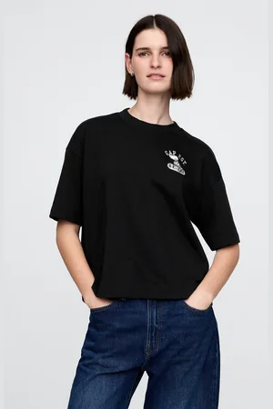 GAP T-shirt nera in cotone, , , Taglia XS