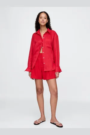 GAP Shorts rossi in lino e viscosa, , , Taglia XS