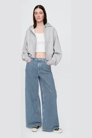 GAP Jeans a righe bianche e blu in misto cotone e Lyocell, , , Taglia 34 REGULAR