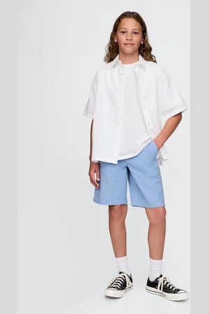 GAP Shorts azzurri in lino e cotone per bambini, Bambino, , Taglia XS/99-114