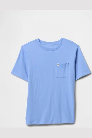 GAP T-shirt a maniche corte azzurra in cotone, Bambino, , Taglia XS/99-114