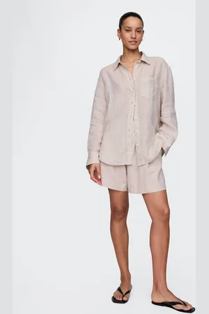GAP Shorts beige in lino e viscosa, , , Taglia XS