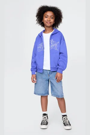 GAP Felpa con cappuccio e cerniera piena viola Kids, Bambina, , Taglia XS