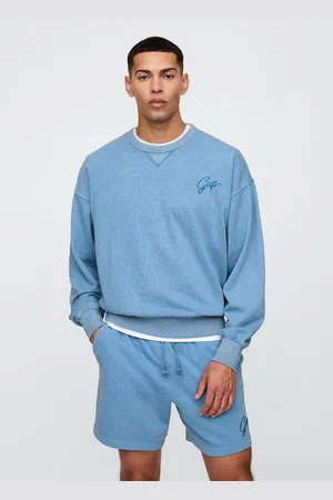 GAP Felpa azzurra in misto tessuto, , , Taglia XS