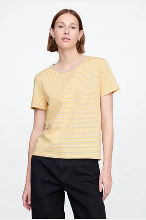 GAP T-shirt a righe gialle in cotone , , , Taglia XS