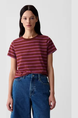 GAP T-shirt in cotone bio con scollo rotondo, , , Taglia XS