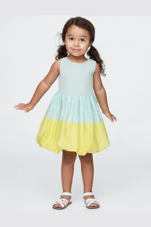 GAP Vestito estivo bicolore verde e giallo per bambina, , Taglia 18-24M/79-84