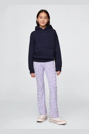 GAP Pantaloni bootcut a fiori viola, Bambina, , Taglia XS