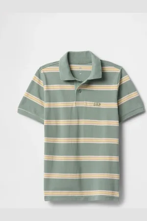 GAP Polo a righe verdi e beige, Bambino, , Taglia XS/99-114