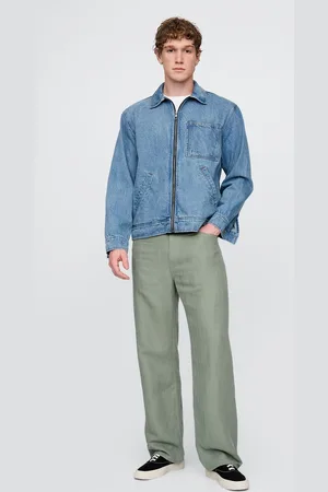 GAP Pantaloni verde chiaro in misto tessuto, , , Taglia 29 x 30