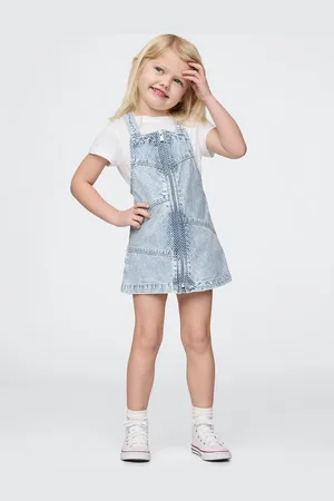 GAP Salopette in denim chiaro con zip frontale, , Taglia 12-18M/74-79