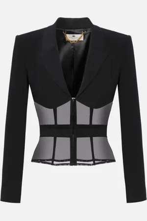 Elisabetta Franchi GIACCA IN CREPE E TULLE