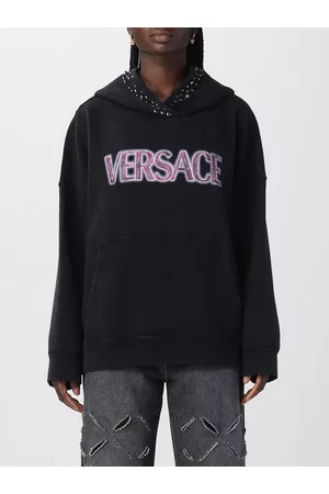 VERSACE Felpa in cotone con borchie