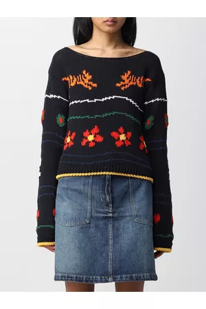 Kenzo Maglione in lino con ricami a contrasto