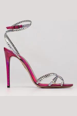 Aquazzura Sandalo Dance in nappa oleografica e strass