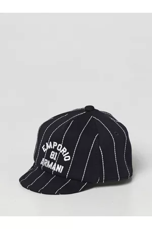 Emporio Armani Cappello Kids in cotone con righe e logo ricamato