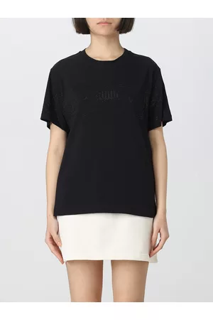 Chiara Ferragni T-shirt in cotone con strass applicati