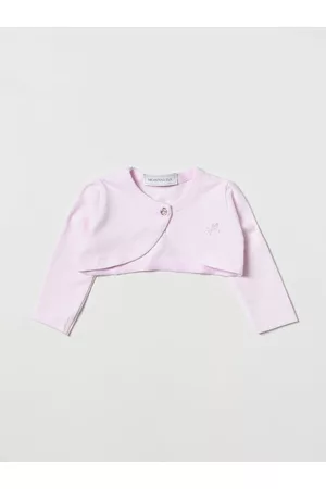 MONNALISA Cardigan cropped con logo di strass