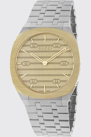 Gucci Orologio 25H in acciaio con placcatura in 18k