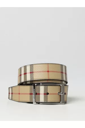 Burberry Uomo Cinture vintage - Cintura reversibile in pelle e tessuto spalmato