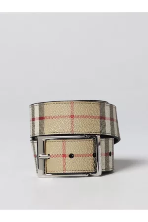 Burberry Uomo Cinture vintage - Cintura reversibile in pelle e cotone spalmato
