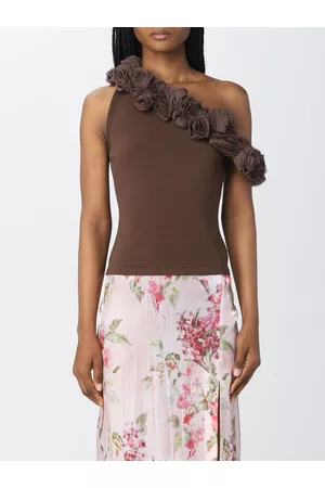 BLUMARINE Top a monospalla con rose