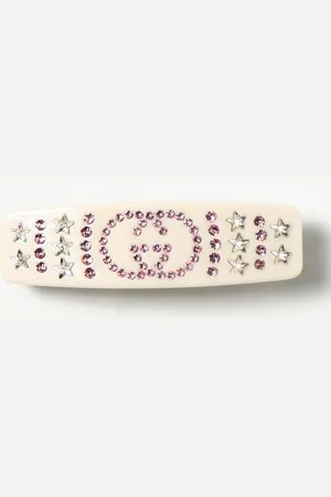 Gucci Fermaglio in acetato con strass incastonati