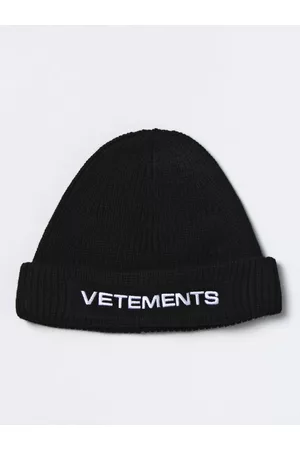 Vetements Cappello in lana Merino con logo ricamato