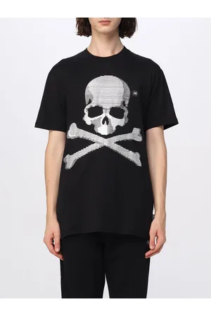 Philipp Plein T-shirt Skull & Bones in cotone con strass