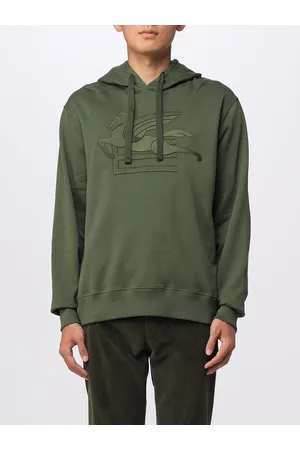 Etro Felpa in cotone con ricamo Pegaso