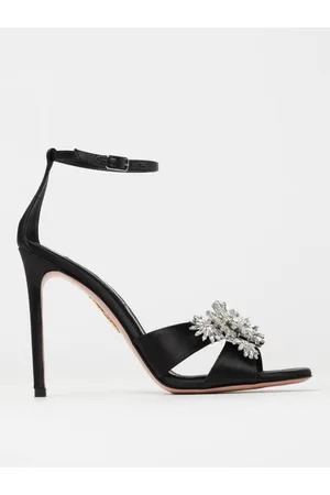 Aquazzura Sandalo Crystal Margarita in raso con cristalli sfaccettati