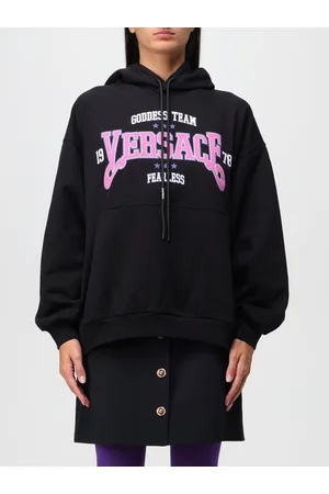VERSACE Felpa in cotone con logo