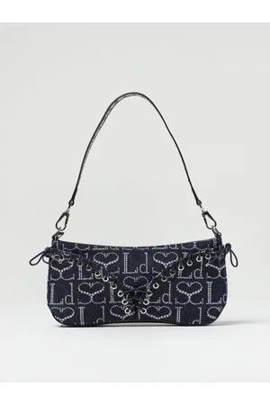 Ludovic De Saint Sernin Borsa Cleavage in denim con logo all over