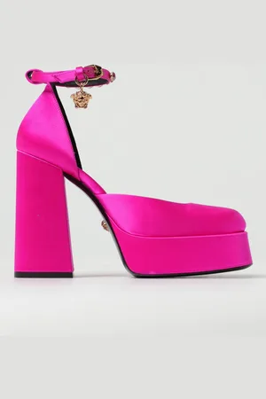 VERSACE Décolleté Medusa Aevitas in raso con plateau