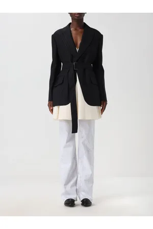 SACAI Blazer in lana vergine e crêpe
