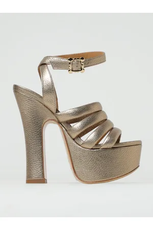 Vivienne Westwood Sandalo Britney in pelle a grana metallizzata