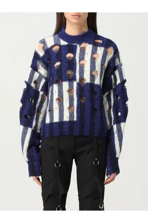 OFF-WHITE Pullover in misto alpaca distressed