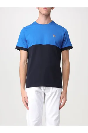 Paul Smith T-shirt in cotone bicolor con patch