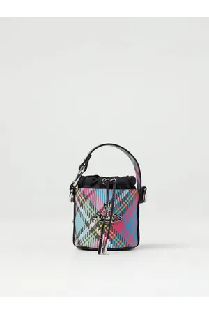 Vivienne Westwood Borsa in pelle vegana saffiano con check all over