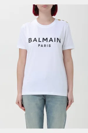 Balmain T-shirt in jersey con bottoni