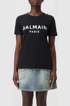 Balmain T-shirt in jersey con bottoni