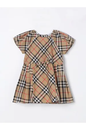 Burberry Abito Kids in cotone con stampa check