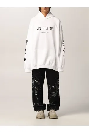 Balenciaga Felpa oversize in cotone con logo PS5