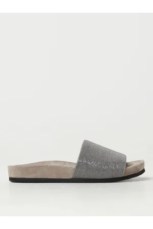 Brunello Cucinelli Sliders in pelle scamosciata