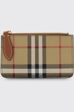 Burberry Portamonete in cotone spalmato Vintage Check